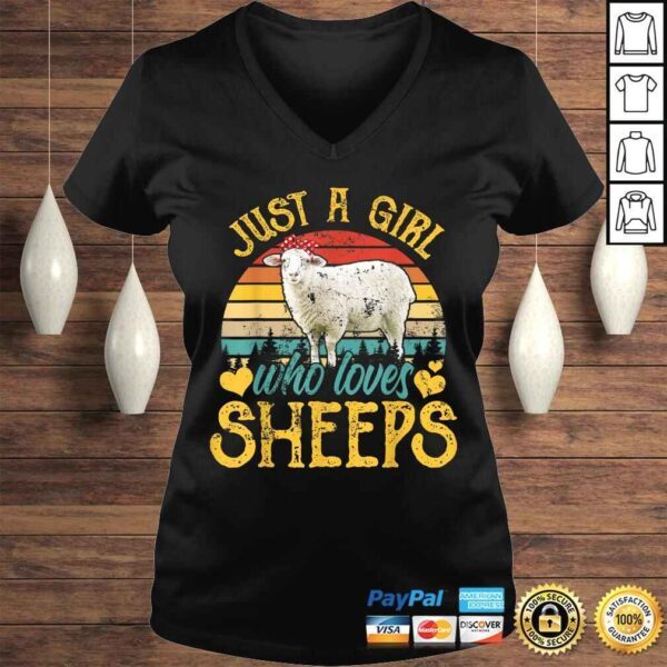 Vintage Just a Girl Who Loves Sheeps Funny Sheeps Lover Gift Top - Image 2