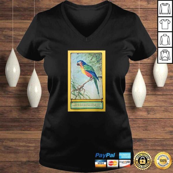 Vintage Look Parrot Art with Funny Quote TShirt - Image 2