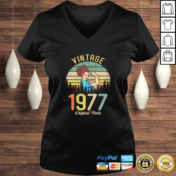 Vintage Made In 1977 43rd Birthday Gift Idea Original Parts Shirt - Image 2