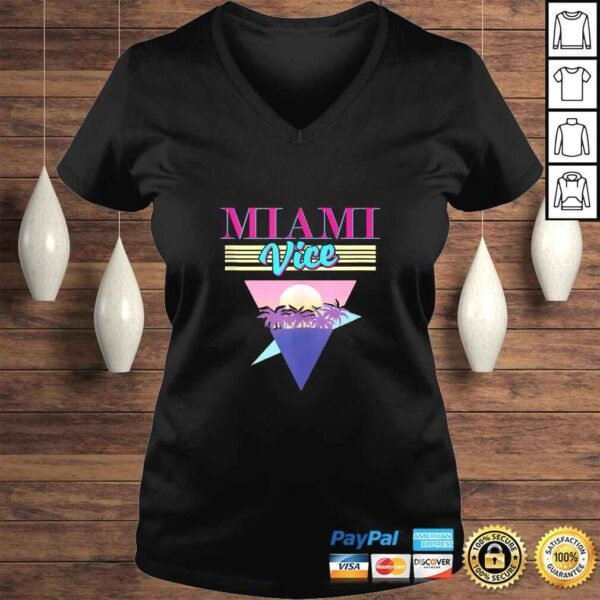 Vintage Miami Florida Cityscape Retro Graphic Cool Beach Gift Top - Image 2