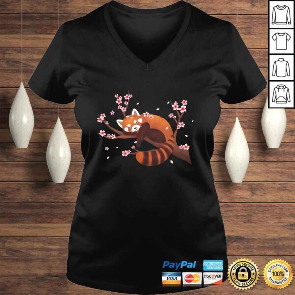 Vintage Red Panda Japanese Cherry Blossom Flower Hoodie - Image 2