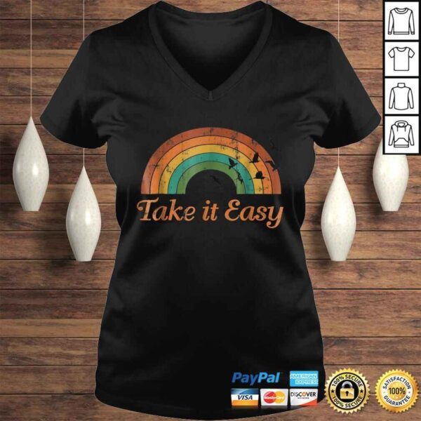 Vintage Retro Weathered look Take it Easy Tee - Image 2