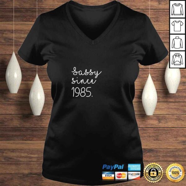 Vintage Sassy Since 1985 Classic Awesome Gift Mama Aunt Love Tee Shirt - Image 2