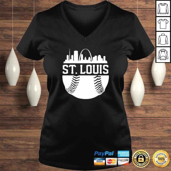 Vintage St. Louis Baseball Skyline Retro Missouri Tee T-Shirt - Image 2