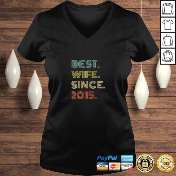 Womens 5th Wedding Anniversary Gift Best Wife Since 2015 Shirt - Image 2