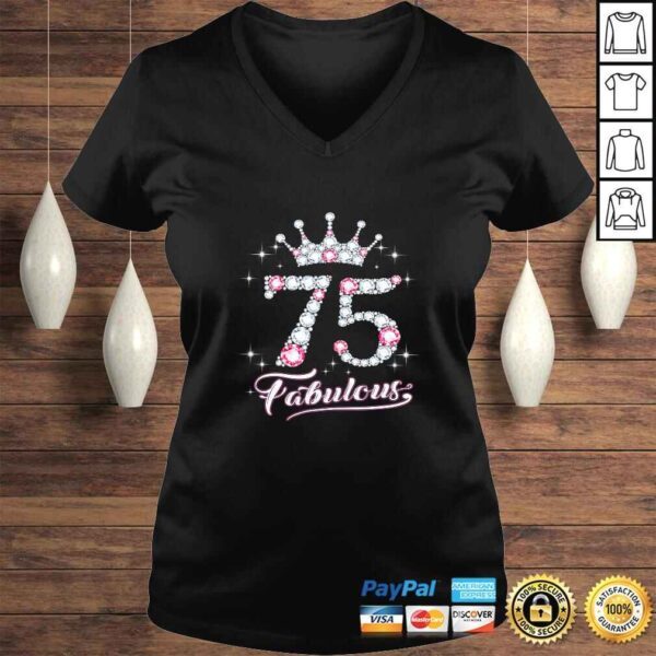 Womens 75 And & Fabulous 1944 75Th Birthday Gift Tee For Womens Shirt - Image 2