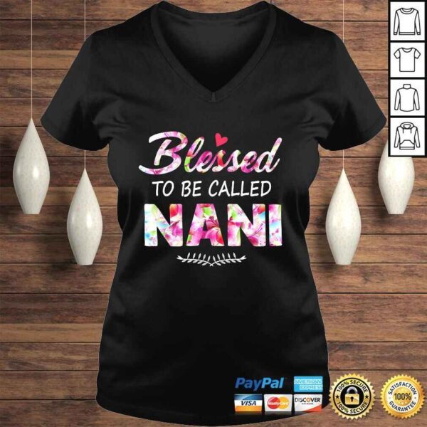 Womens Blessed To Be Called Nani Shirt Flower Style - Image 2