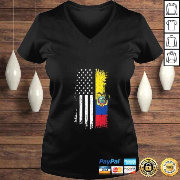 Womens Ecuadorian American Flag Shirt - Pride Ecuador USA Tee Shirt - Image 2