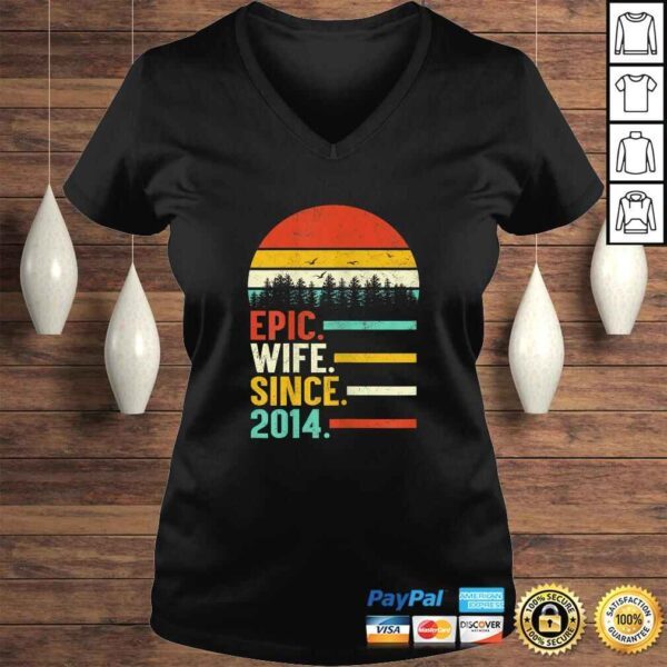 Womens Epic Wife Since 2014, 6th Wedding Anniversary Gift For Her Shirt - Image 2