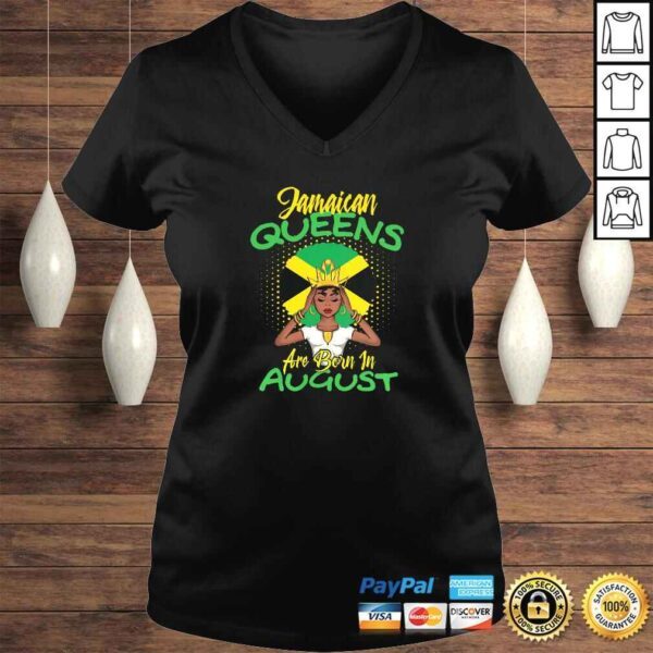 Womens Jamaican Queens Are Born In August Shirt - Image 2