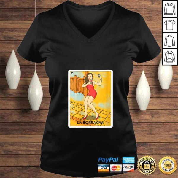 Womens La Borracha Mexican Card Game Funny Drinking Wine Selfie T-shirt - Image 2