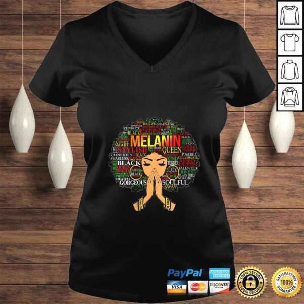 Womens Melanin Words Art Afro Natural Hair Black Woman Queen Gift TShirt - Image 2