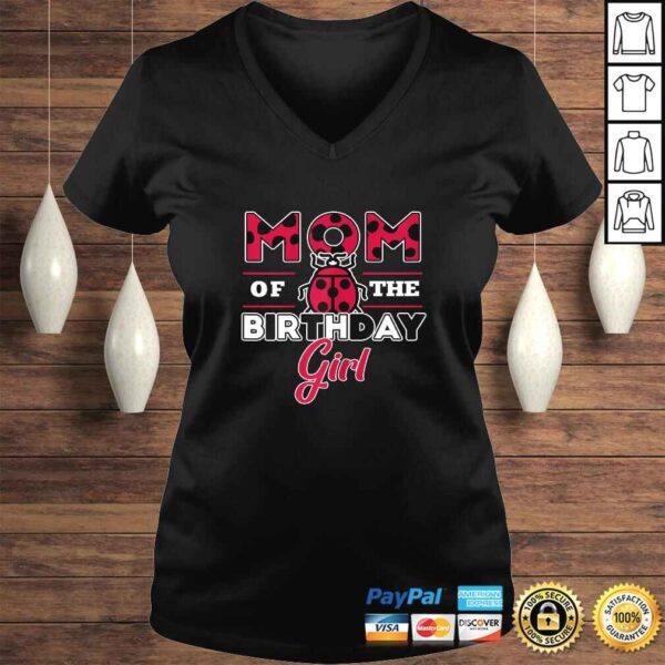 Womens Mom Of The Birthday Girl Ladybug Theme Mommy Party Shirt - Image 2