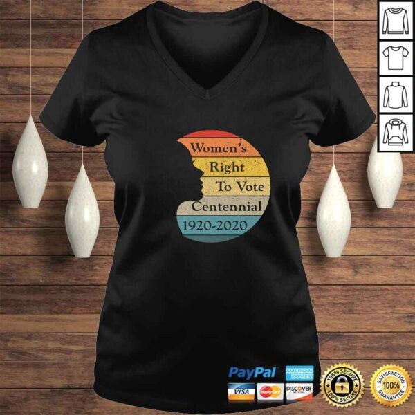 Women's Right To Vote Centennial 1920-2020 Retro Sunset Shirt - Image 2