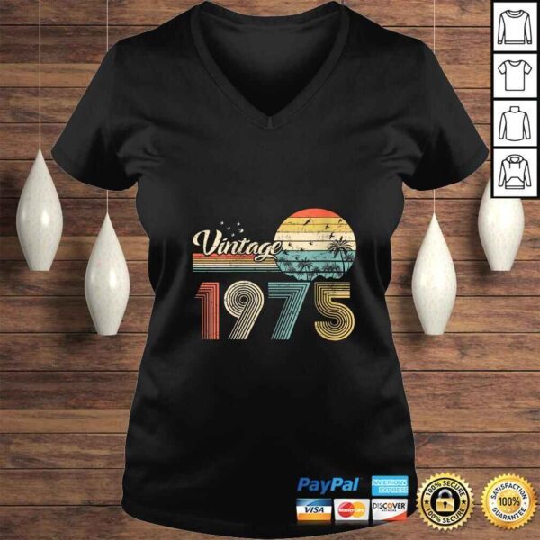 Womens Vintage 1975 Design 45 Years Old 45th birthday for Men Women TShirt - Image 2