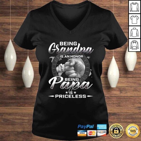 being grandpa is an honor being papa is priceless father Shirt - Image 2