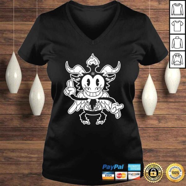 blackcraft cute kawaii Baphomet old Cartoon - Lucifer Shirt - Image 2