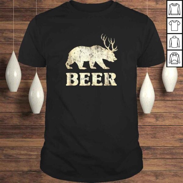 Vintage Bear Deer Funny Beer TShirt