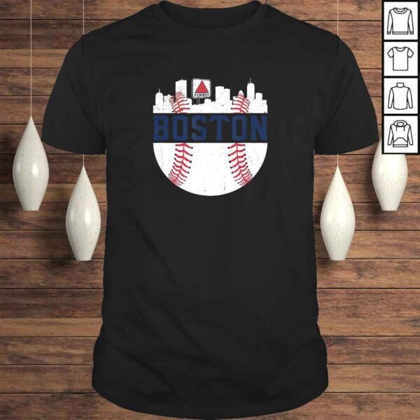 Vintage Boston Baseball Skyline Massachusetts Retro Fan TShirt