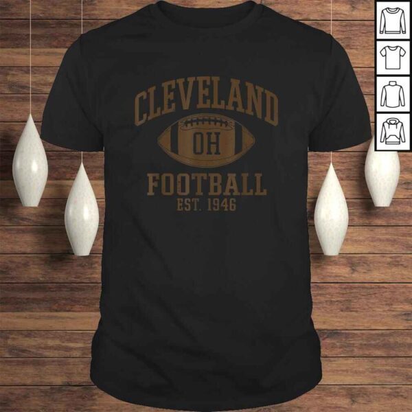 Vintage Distressed Cleveland-Football Ohio Retro Brown CLE Shirt