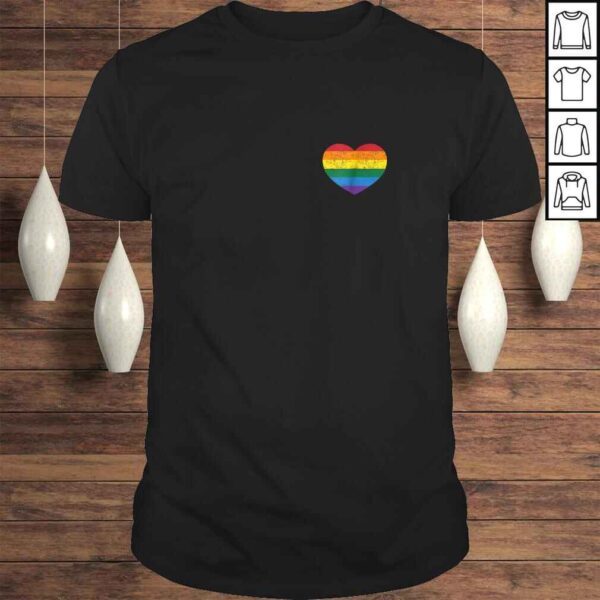 Vintage Distressed Gay Pride HearShirt (gay flag shirt)