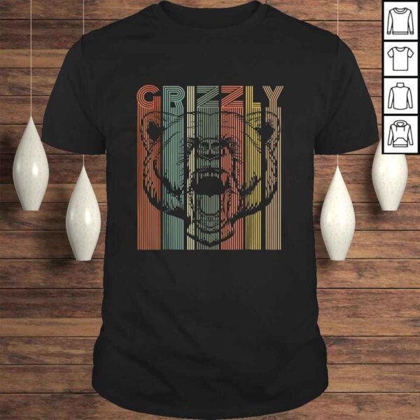 Vintage Grizzly Bear Shirt Retro Bear Shirt Women Men Kids