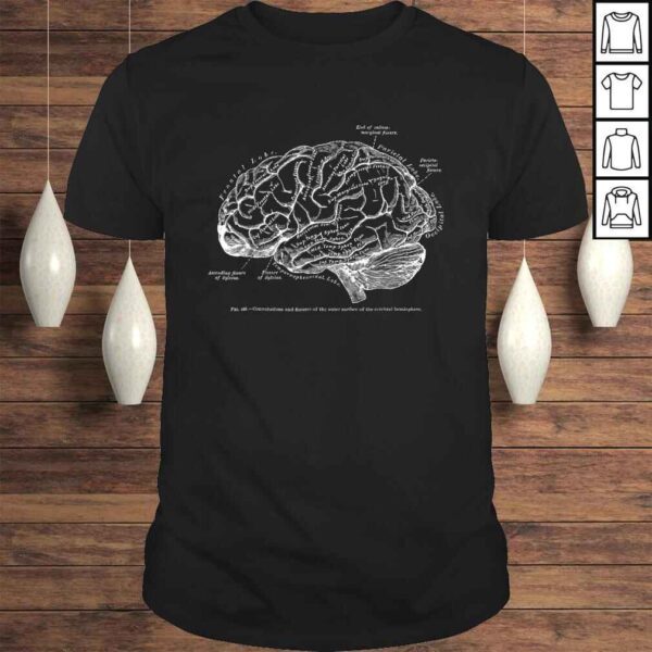 Vintage Human Anatomy Brain Tee T-T-shirt