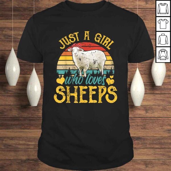 Vintage Just a Girl Who Loves Sheeps Funny Sheeps Lover Gift Top