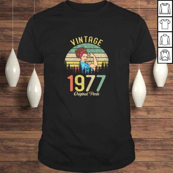 Vintage Made In 1977 43rd Birthday Gift Idea Original Parts Shirt