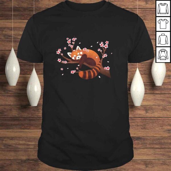 Vintage Red Panda Japanese Cherry Blossom Flower Hoodie