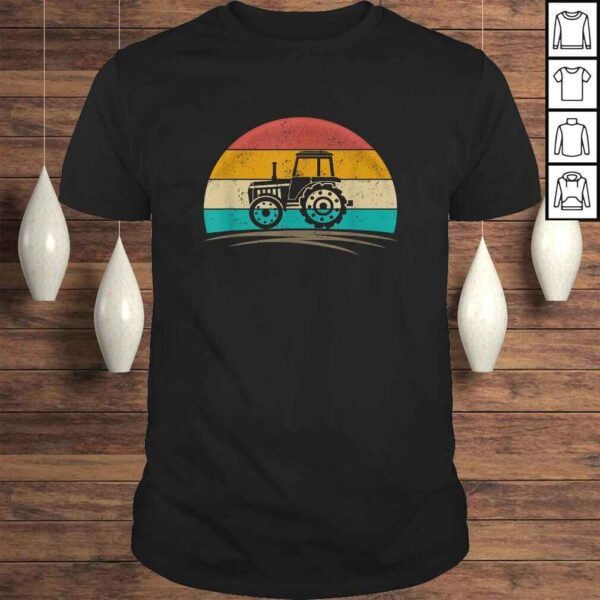 Vintage Tractor Ranch Retro 70s Distressed Farmer Men Women V-Neck T-Shirt