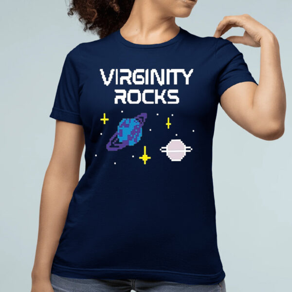 Virginity Rocks Pixel Space T-Shirtt