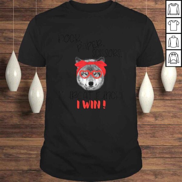 Wolf Rock Paper Scissors Throat Punch I Win T-shirt