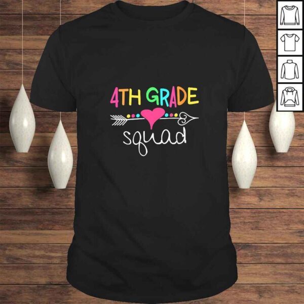 Womens 4th Grade Squad Fourth Teacher Student Team Back To School VNeck Shirt