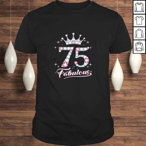 Womens 75 And & Fabulous 1944 75Th Birthday Gift Tee For Womens Shirt