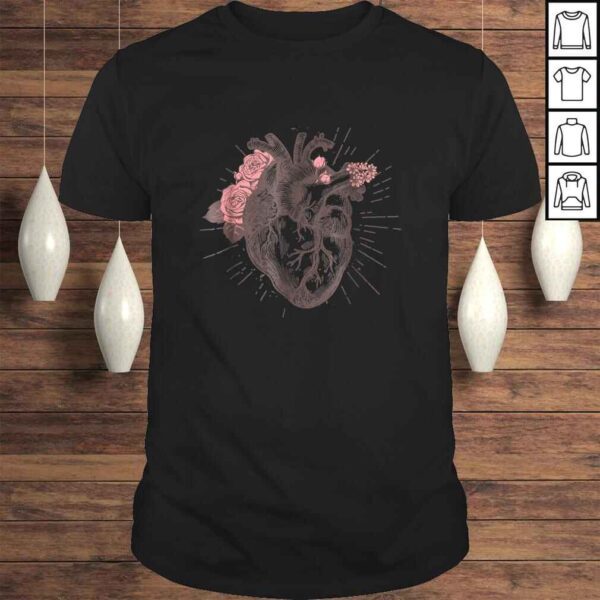 Women's Anatomical Heart Human Heart Anatomy Shirt Girls Tee