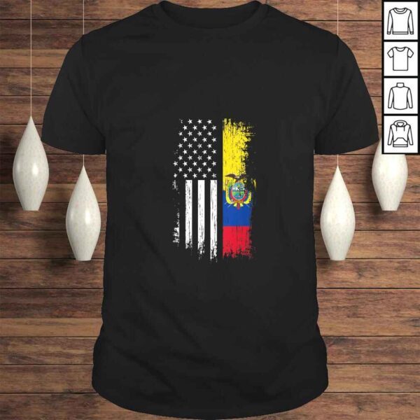 Womens Ecuadorian American Flag Shirt - Pride Ecuador USA Tee Shirt