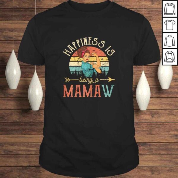 Womens Happiness is being a Mamaw Mother's Day Gift Grandma V-Neck T-Shirt