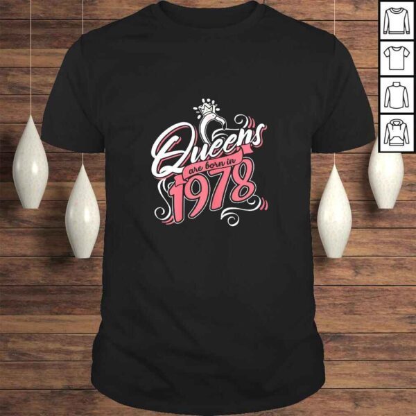 Womens Queens Are Born In 1978 Bday Flamingo Gifts 42nd Birthday Tee T-Shirt