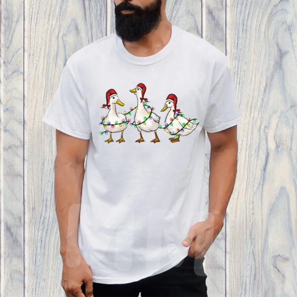 Goose Christmas Lights Farm Lover TShirt