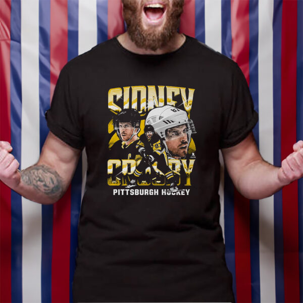 Sidney Crosby Pittsburgh Vintage Wht T-Shirt