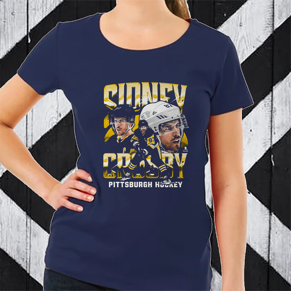 Official Sidney Crosby Pittsburgh Vintage Wht T Shirt - Limotees