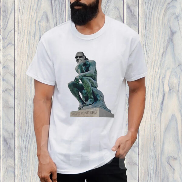 Stevie Ponders Roman Statue Stevie Wonder Pun T-Shirt