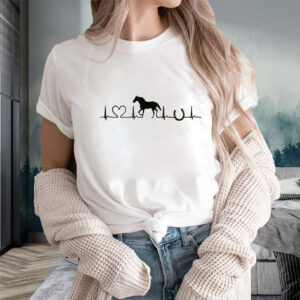 Women’s Horse Heartbeat Horse Lover Printed Sweat T-Shirts