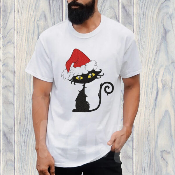 Christmas Cat Print Sweat T-Shirt