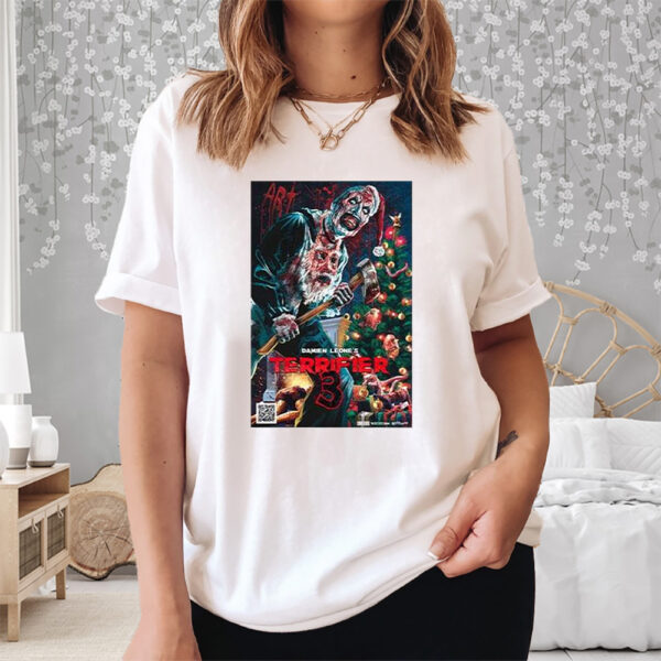 Damien Leone’s Terrifier 3 Christmas Poster Shirt