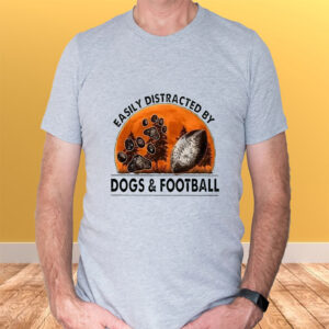 Easily Distracted By Dogs And Football Sweat T-Shirtt