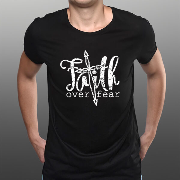 Faith Over Fear Printed Crewneck Sweat T-Shirtt