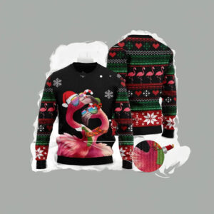 Flamingo Couple Ugly Christmas 2023 Sweaters