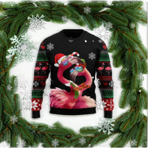 Flamingo Couple Ugly Christmas Sweater